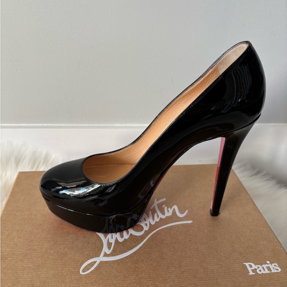 CHRISTIAN LOUBOUTIN Patent Bianca 140 Pumps size 38 in Black. - Picture 8 of 9
